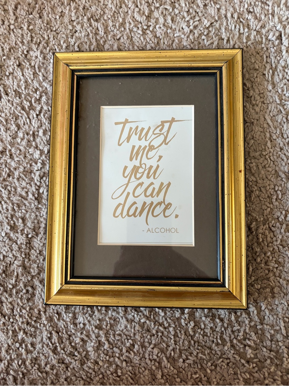 4x6 Gold Wedding Bar Sign “Trust Me You Can Dance” Reception Decor